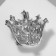 Brooch "Crown" Izd, white color in silver