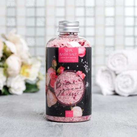 Bath salt with rose petals “Time to think about yourself”, 370 g, Beauty Fooch-2