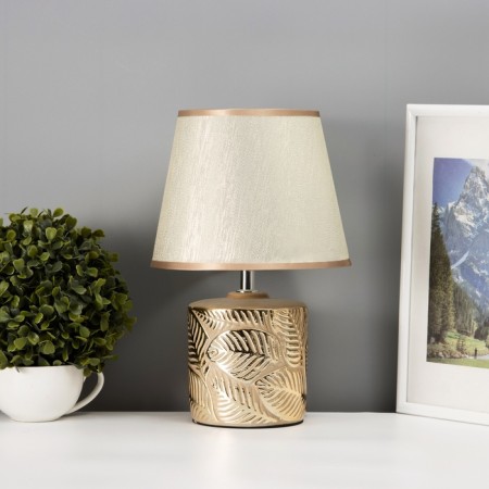 Table lamp with lampshade Risalux "Theodore", E14, 40 W, gold, 20 × 20 × 30.5 cm-2