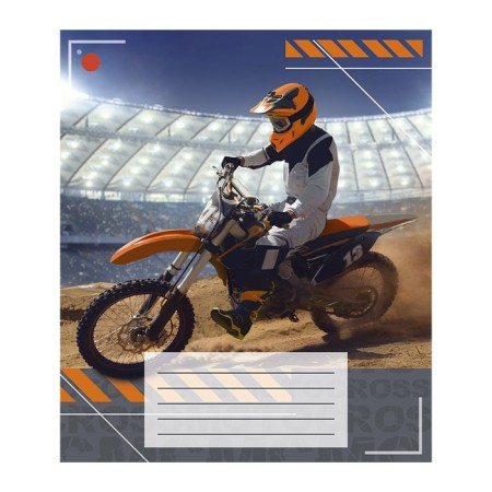 Notebook of 12 sheets in a motorcyclist cage, cover coated paper, VD-LK, OFSET block, MIX-4