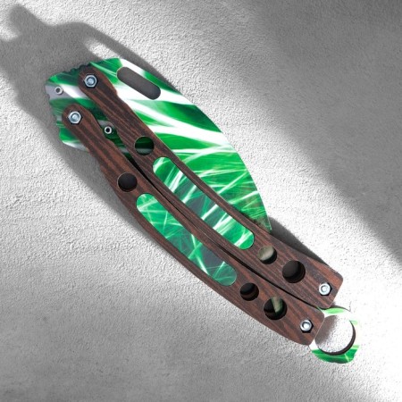 Wooden souvenir "Babochka. Cerambit", Green-3
