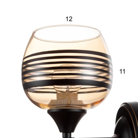 Bra "Vita" 1x60W Tseol: E27 Color: Black, gold 21x15.5x16cm-4