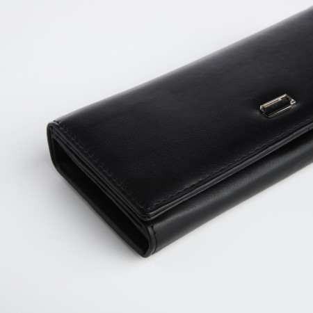 Women's wallet on a magnet, black color-2