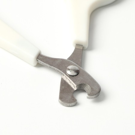 Coger scissors with an emphasis for a finger, a hole of 6 mm, white with black-2