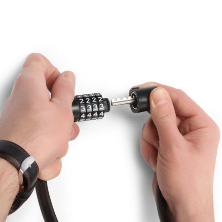 Castle with a hinged bicycle Lockland, 12x1200 mm, code castle, with a holder on a frame-6