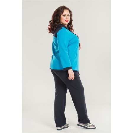 Female suit, size 54, blue color-3