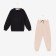 Kit for children (sweatshirt, trousers), black/milk mix, height 146 cm