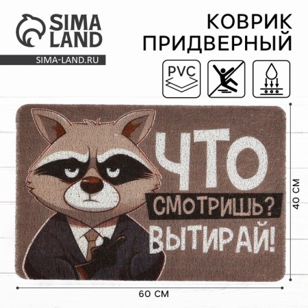 Коврик придверный "Что смотришь?", 40 х 60 см