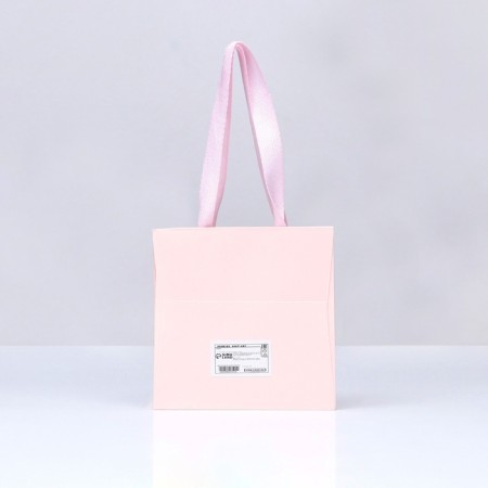 Gift package, craft, with a window, "pink", 15 x 15 x 15 cm-2