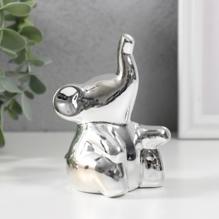 Souvenir Ceramics "Elephant sits" silver 4.5x5x10 cm
