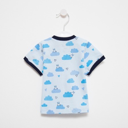 Baby blouse, blue/bunnies, height 74-2