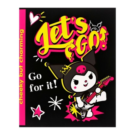 Notebook of 48 sheets in the Kuromi cage, cardboard cover, Soft-Touch lamination, whiteness 92%, block 60 g/m2, mix-2