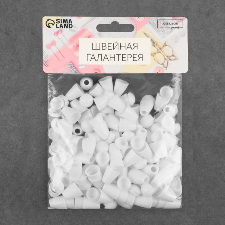 A set of tips for the cord, d = 4 mm, 2 × 1.2 cm, 100 pcs, white color-3