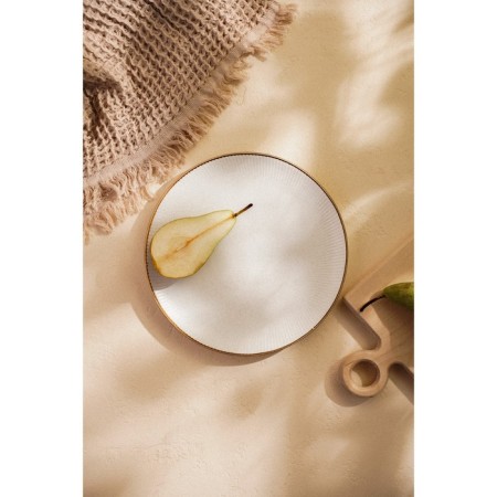 Dining porcelain SL Home "Wave in Stone", D = 25.5 cm, white color-6