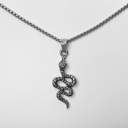 New Year! Symbol of the year 2025! Snake chain Ground, Black Silver Color-1