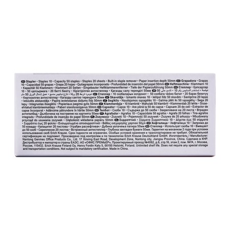 Stapler Erichkrause Eco No. 10, up to 20 sheets, compact, built -in anti -stepler, black-13