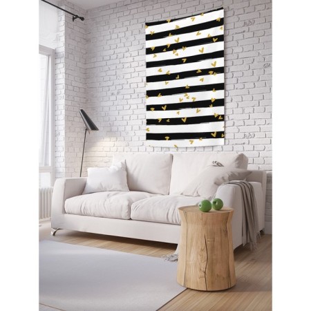 Decorative panel with photo printing "strips with hearts", vertical, size 100x150 cm