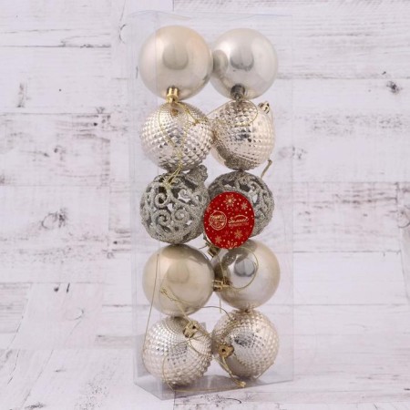 Set of balls plastic D-6 cm, 10 pcs "Golden Golden" Golden-1
