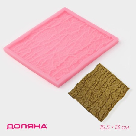 Mold Dolyana "Wood Corners", silicone, 15.5 × 13 × 0.8 cm, color mix