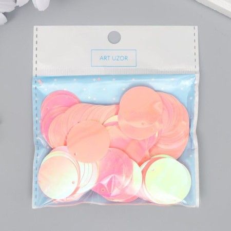 Sequins "circle" light pink set 30 g d = 2.5 cm-2