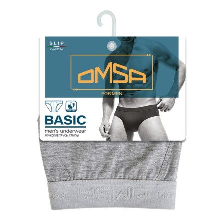 Panties Slips men's Omsa 3224, size 54, color Grigio Chiaro melange-2