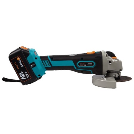 Corner grinder Bort BWS-18LI-125, battery, 18 V, 2x4 Ah, Li-Ion, 125x22.2 mm-1