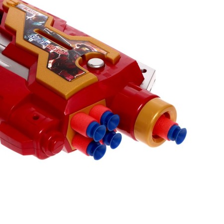 Blaster "superhero", shoots soft bullets, mix-4
