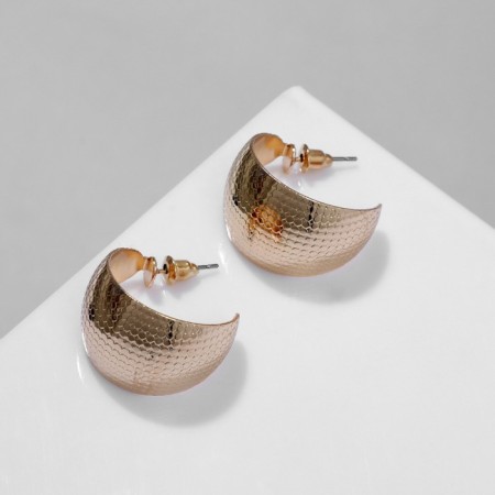 Ring earrings are “wide” embossed, color gold, d = 2.6 cm-1