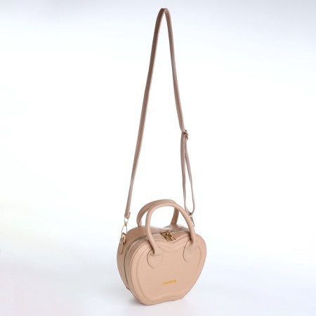 Bag Women's Cross-Bodi with a zipper, beige color-4