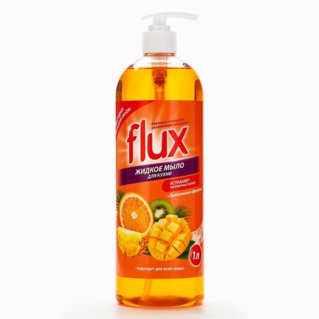 Liquid kitchen soap, 1000 ml, aroma of tropical fruits, Flux