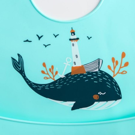 Blory for feeding "Kit" silicone with pockets, blue color-3