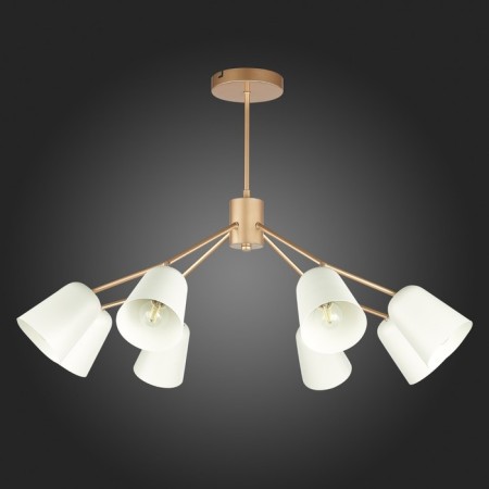 Ceiling EVOLUCE lamp. Sle155902-08. Mario. 8x40 watts, E14, 79x79x54 cm, golden color-4