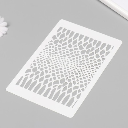 Plastic stencil "Snake print. Snow Skin" 16x24cm-1