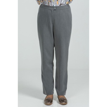 Female trousers, size 56, gray color-1