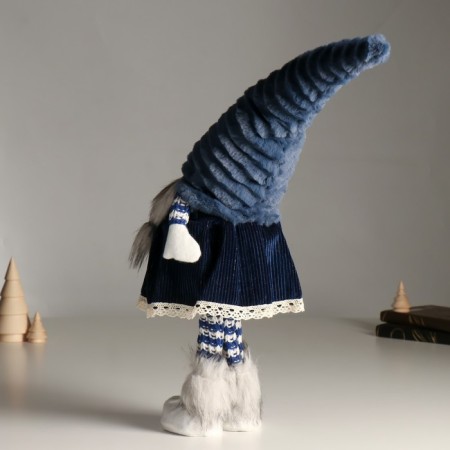 Interior doll "Grandma in a blue sundress and cap" 54 cm-3
