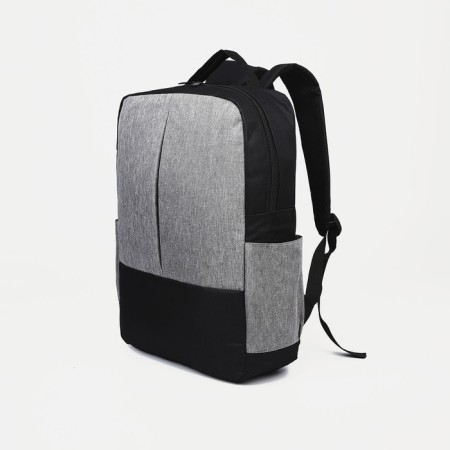 Set of men's backpack on a zipper with USB, external pocket, cosmetic bag, bag, color gray color