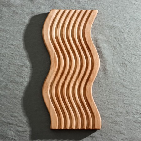 Defense board for feeding and serving ADELICA "Wave", 31 × 15 × 1.8 cm, birch-4