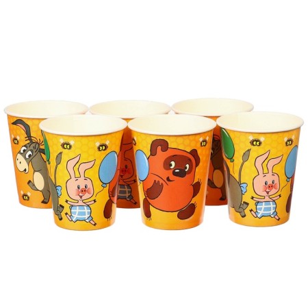 A set of paper utensils, on 6 people "Happy Birthday!", Soyuzmultfilm-5