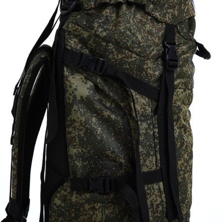 Tourist backpack, TAIF, 80 liters, cord department, 2 outer pockets, green color-5