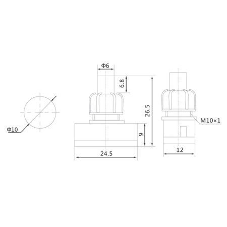 Capter-Knopka 250V 1A (2C) On-OFF Black (PBS-17A2) (for table lamp) Rexant-1