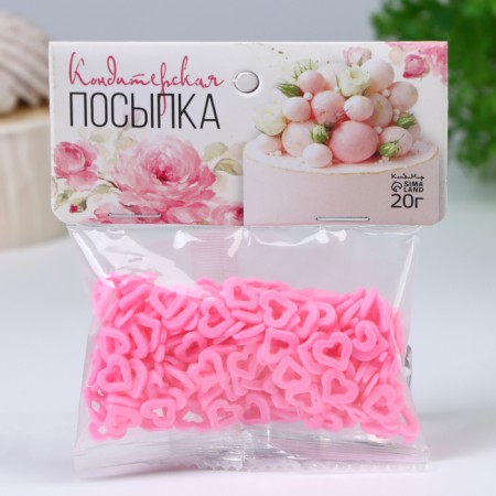 Confectionery Sprinking "Heart" Pink, 20 g-1