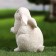 Garden figure "Hare" White, 11x11x18cm ////