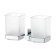 Holder with 2 glasses, matte glass, chrome