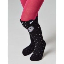 Pantyhose children's cotton CONTE KIDS TIP-Top, height 128-134 cm, black-rowing color