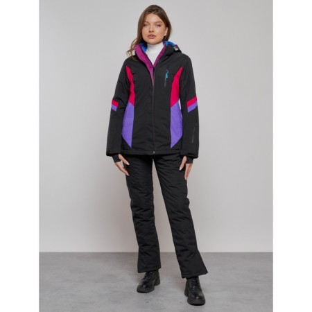 Ski jacket female winter, size 44, black color-1