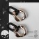 Earrings Metal "Chain" geometry, 2 links, color golden color