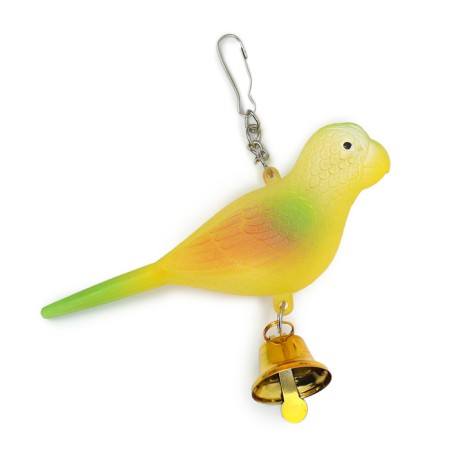 Toy for birds "Bird" with a bell, 11.9 x 3.4 x 12.5 cm, yellow-3