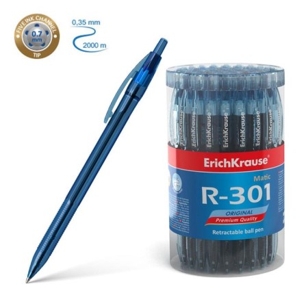 Handle Automatic Erichkrause R-301 Original Matic, node 0.7 mm, blue ink blue