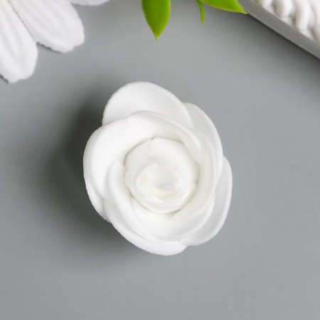 Decor for creativity "White Rose" d = 3.5 cm