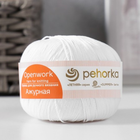 Greek "openwork" 100% Merserized cotton 280m/50g (01-white)